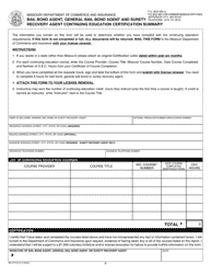 Form BR (MO375-0113) Missouri Uniform Renewal Application for Bail Bond or Surety Recovery License - Missouri, Page 5