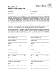 Document preview: Hold Harmless Letter - Phased Permit - City of Miami, Florida