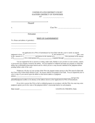 Document preview: Writ of Garnishment - Tennessee