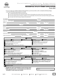 Document preview: Form 4569 Residential Utility Permit Application - City of Chula Vista, California
