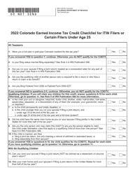 Form DR0104TN Colorado Earned Income Tax Credit Checklist for Itin Filers or Certain Filers Under Age 25 - Colorado, Page 3