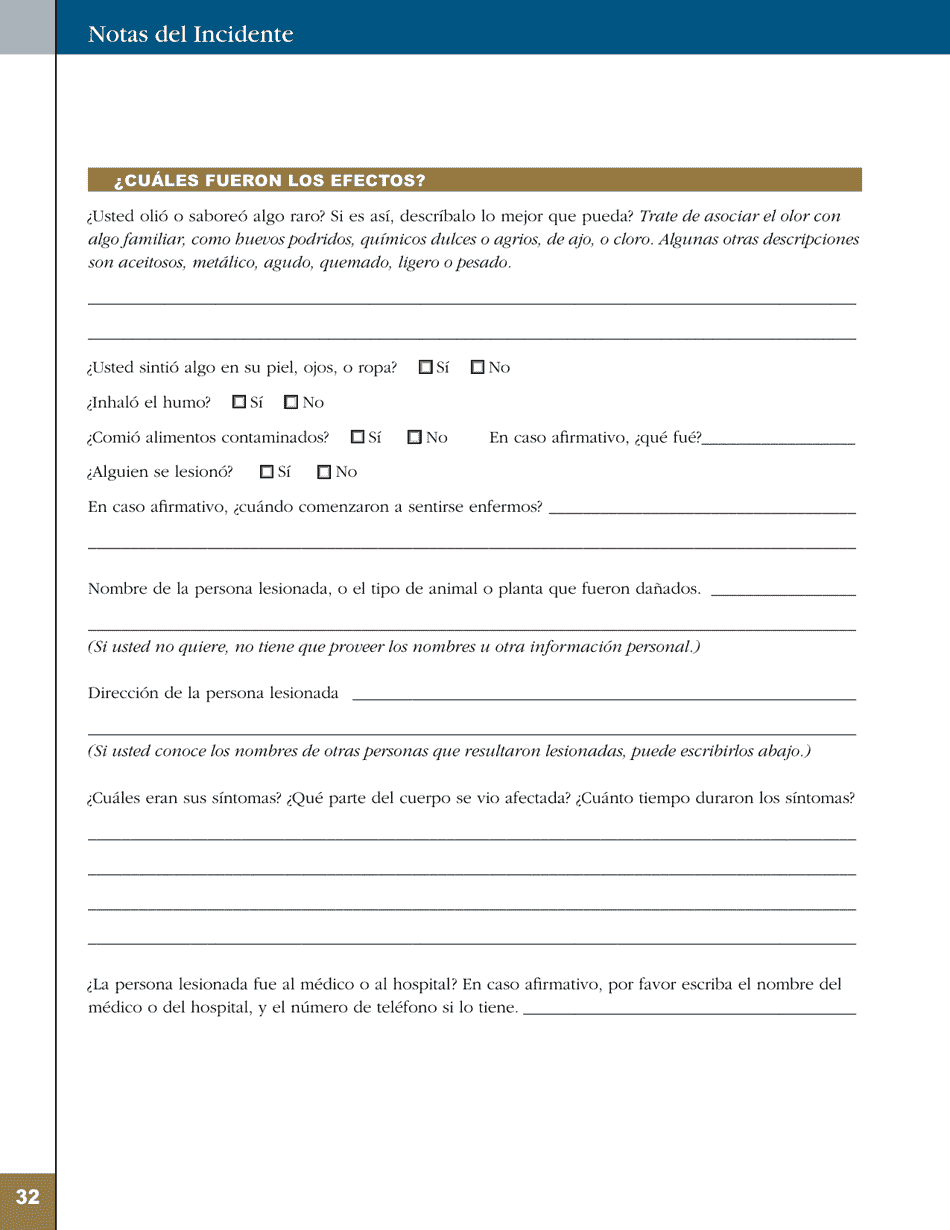 Formulario Para Anotar Un Incidente De Pesticidas - California (Spanish), Page 3