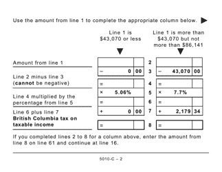 Form BC428 (5010-C) British Columbia Tax - Large Print - Canada, Page 2