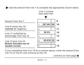 Form BC428 (5010-C) British Columbia Tax - Large Print - Canada, Page 5