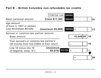 Form BC428 (5010-C) British Columbia Tax - Large Print - Canada, Page 6