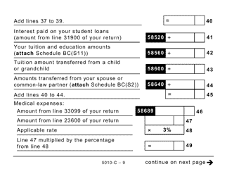 Form BC428 (5010-C) British Columbia Tax - Large Print - Canada, Page 9