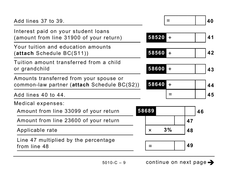 Form BC428 (5010-C) British Columbia Tax - Large Print - Canada, Page 9