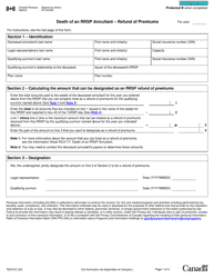 Form T2019 Death of an Rrsp Annuitant - Refund of Premiums - Canada