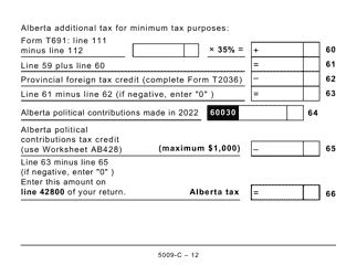 Form AB428 (5009-C) Alberta Tax and Credits - Large Print - Canada, Page 12