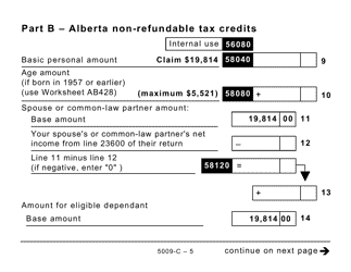 Form AB428 (5009-C) Alberta Tax and Credits - Large Print - Canada, Page 5