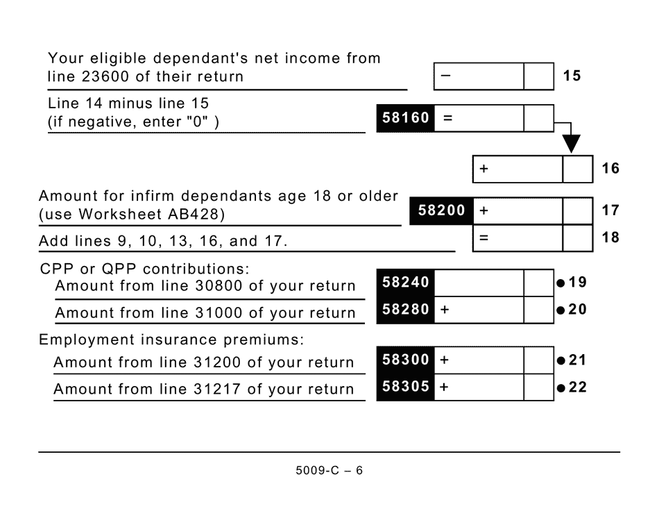 Form AB428 (5009-C) Alberta Tax and Credits - Large Print - Canada, Page 6