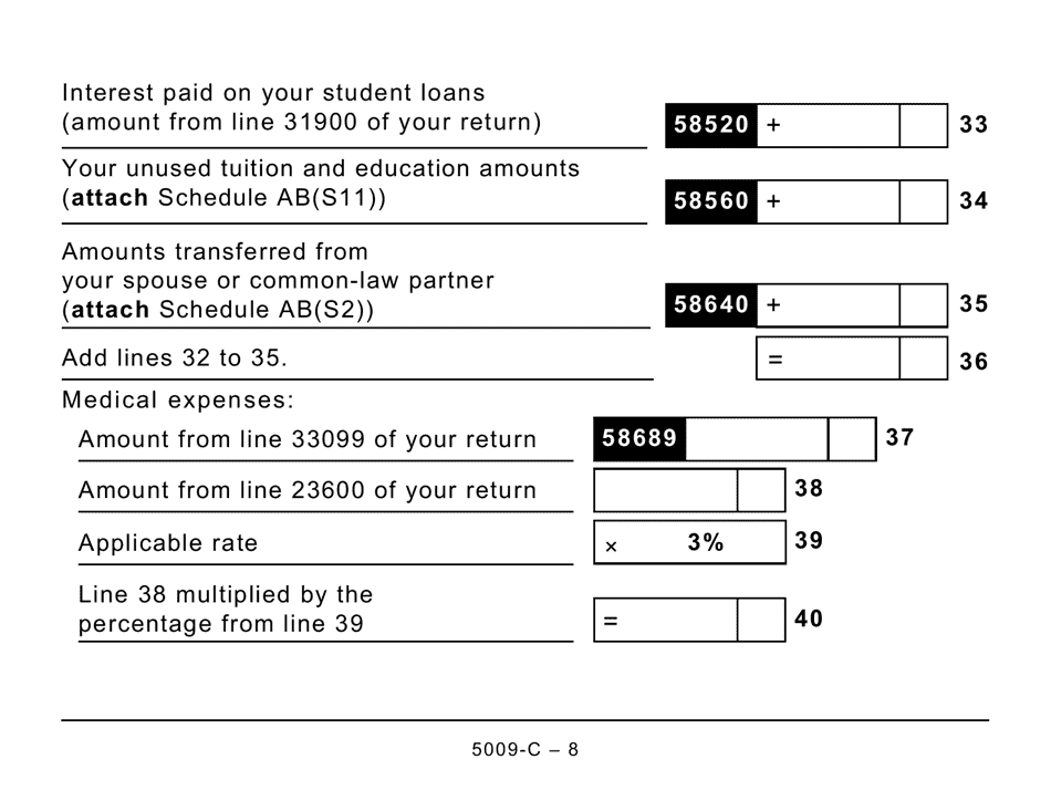 Form AB428 (5009-C) Alberta Tax and Credits - Large Print - Canada, Page 8