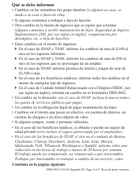 Formulario DHS0943 Informe De Cambio (Large Print) - Oregon (Spanish), Page 2