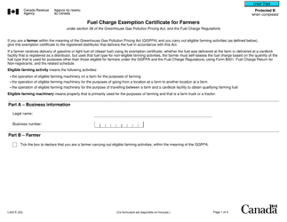Form L402 Fuel Charge Exemption Certificate for Farmers - Canada