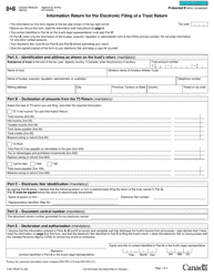 Form T183 TRUST Information Return for the Electronic Filing of a Trust Return - Canada