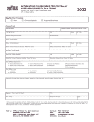 Document preview: Form SFN24733 Application to Register for Centrally Assessed Property Tax Filing - North Dakota, 2023
