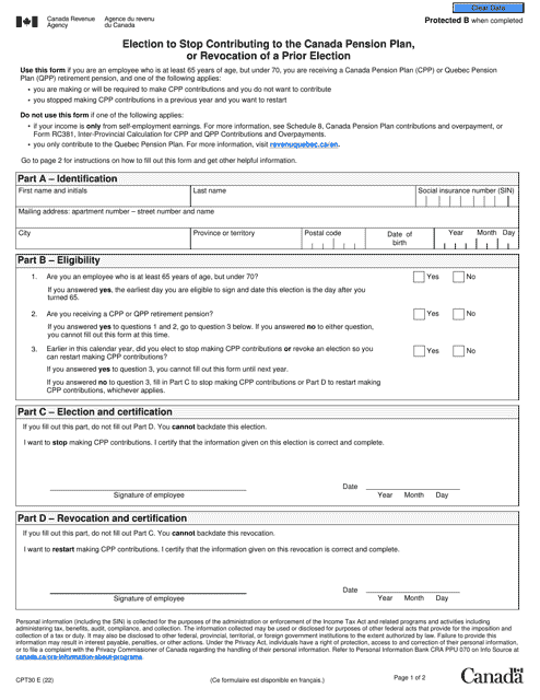 Form CPT30  Printable Pdf