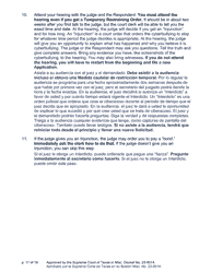 Sworn Application and Petition to Stop Cyberbullying Under Texas Civil Practice and Remedies Code Chapter 129a - Texas (English/Spanish), Page 17