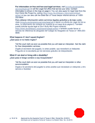 Sworn Application and Petition to Stop Cyberbullying Under Texas Civil Practice and Remedies Code Chapter 129a - Texas (English/Spanish), Page 19