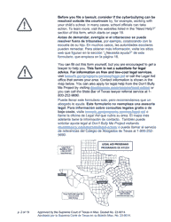 Sworn Application and Petition to Stop Cyberbullying Under Texas Civil Practice and Remedies Code Chapter 129a - Texas (English/Spanish), Page 2