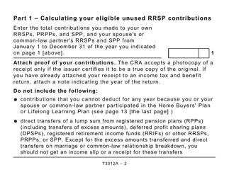 Form T3012A Tax Deduction Waiver on the Refund of Your Unused Rrsp, Prpp, or Spp Contributions From Your Rrsp - Large Print - Canada, Page 2