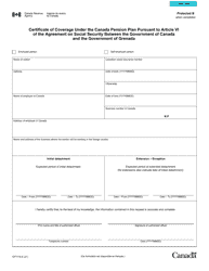 Form CPT119 Certificate of Coverage Under the Canada Pension Plan Pursuant to Article VI of the Agreement on Social Security Between the Government of Canada and the Government of Grenada - Canada, Page 2