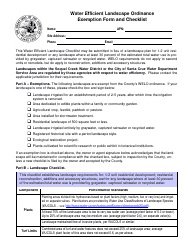 Water Efficient Landscape Ordinance Exemption Form and Checklist - Santa Cruz County, California