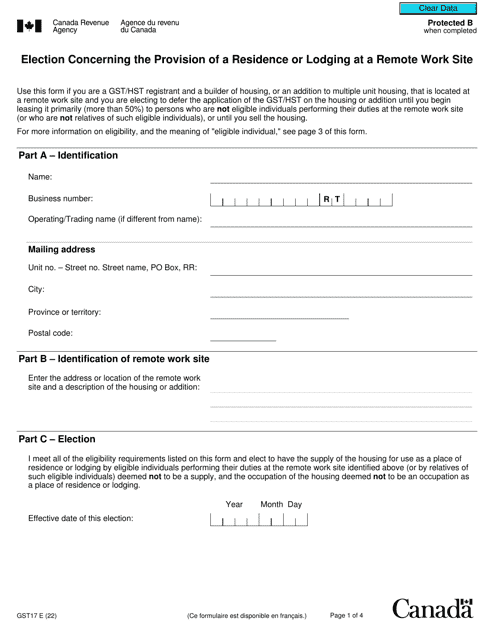 Form GST17  Printable Pdf
