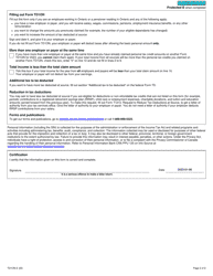Form TD1ON Ontario Personal Tax Credits Return - Canada, Page 2