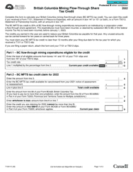 Form T1231 British Columbia Mining Flow-Through Share Tax Credit - Canada