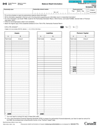 Document preview: Form T5013 Schedule 100 Balance Sheet Information - Canada