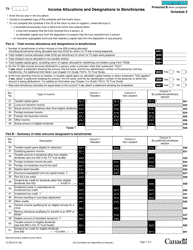 Form T3 Schedule 9 Income Allocations and Designations to Beneficiaries - Canada