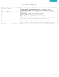 Form E681 Excise Act, 2001 - Refund Claim of Tax on Exported Tobacco Products - Canada, Page 4