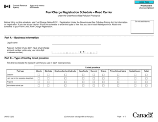 Form L400-2 Fuel Charge Registration Schedule - Road Carrier - Canada