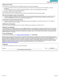 Form TD1NT Northwest Territories Personal Tax Credits Return - Canada, Page 2