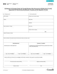 Form CPT114 Certificate of Coverage Under the Canada Pension Plan Pursuant to Articles VI to X of the Agreement on Social Security Between Canada and the Republic of Chile - Canada, Page 2