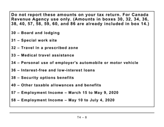 Form T4 Statement of Remuneration Paid - Large Print - Canada, Page 8