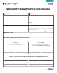 Form CPT64 Certificate of Coverage Under the Canada Pension Plan Pursuant to Article VI of the Agreement on Social Security Between Canada and the Republic of the Philippines - Canada, Page 2