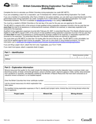 Document preview: Form T88 British Columbia Mining Exploration Tax Credit (Individuals) - Canada, 2022
