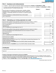 Form T88 British Columbia Mining Exploration Tax Credit (Individuals) - Canada, Page 3