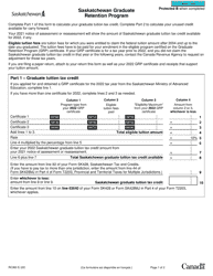 Form RC360 Saskatchewan Graduate Retention Program - Canada