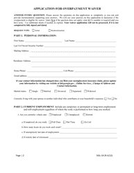 Form DOL-5A Application for Overpayment Waiver - Georgia (United States), Page 2