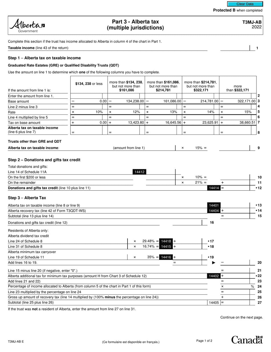 Form T3mj Ab Part 3 2022 Fill Out Sign Online And Download Fillable Pdf Canada 0586