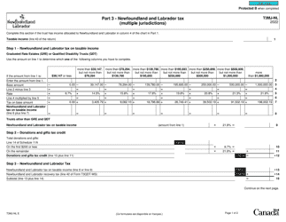 Form T3MJ-NL Part 3 Newfoundland and Labrador Tax (Multiple Jurisdictions) - Canada