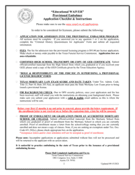 Provisional Embalmer Educational Waiver Application - Texas, Page 2