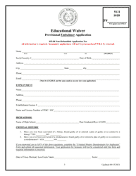 Provisional Embalmer Educational Waiver Application - Texas, Page 3