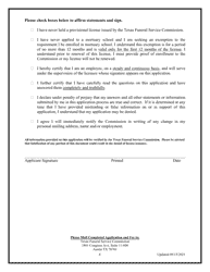 Provisional Embalmer Educational Waiver Application - Texas, Page 4