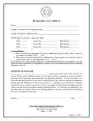 Reciprocal Funeral Director/Embalmer License Application - Texas, Page 3
