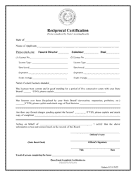 Reciprocal Funeral Director/Embalmer License Application - Texas, Page 4