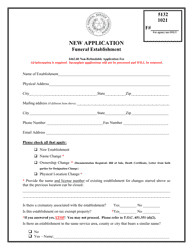 Funeral Establishment Application - Texas, Page 2